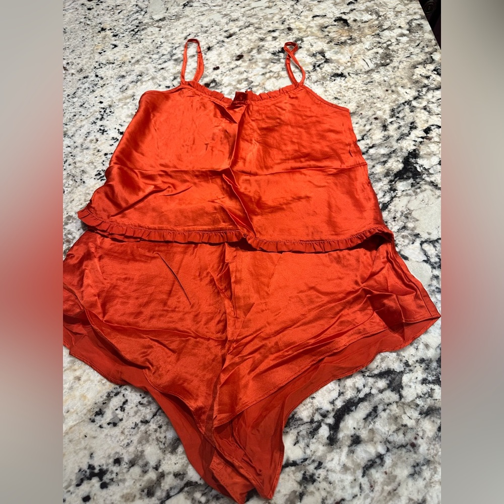 La Senza Orange Lingerie Vintage Set